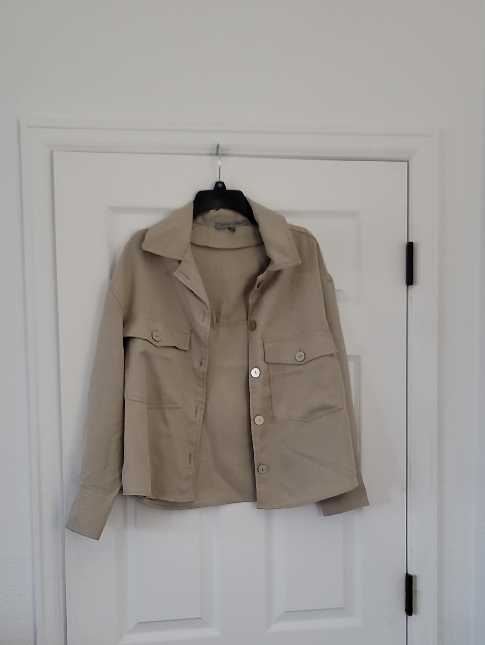 Women's Tan Utility Button-Front Jacket